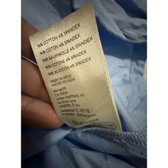 NWT Anthropologie Maeve Poplin Mini Shirt Dress Sz XL Sky Blue Long Sleeve $148 - Picture 9 of 15